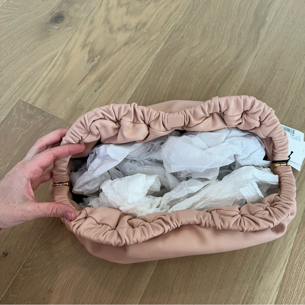 Mansur Gavriel Large Cloud Clutch Purse Puff Pink Italy Italian Leather Bag - Picture 10 of 15